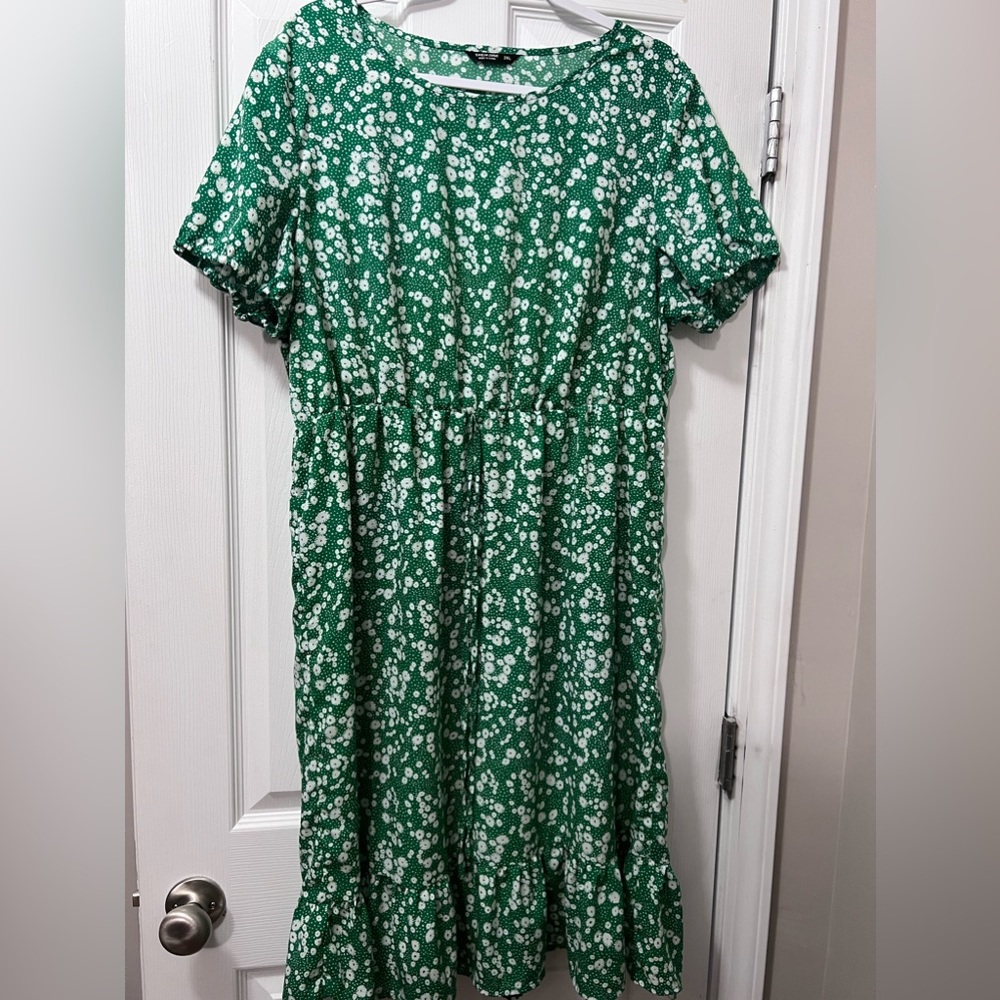 Green Floral Shein Dress 2XL